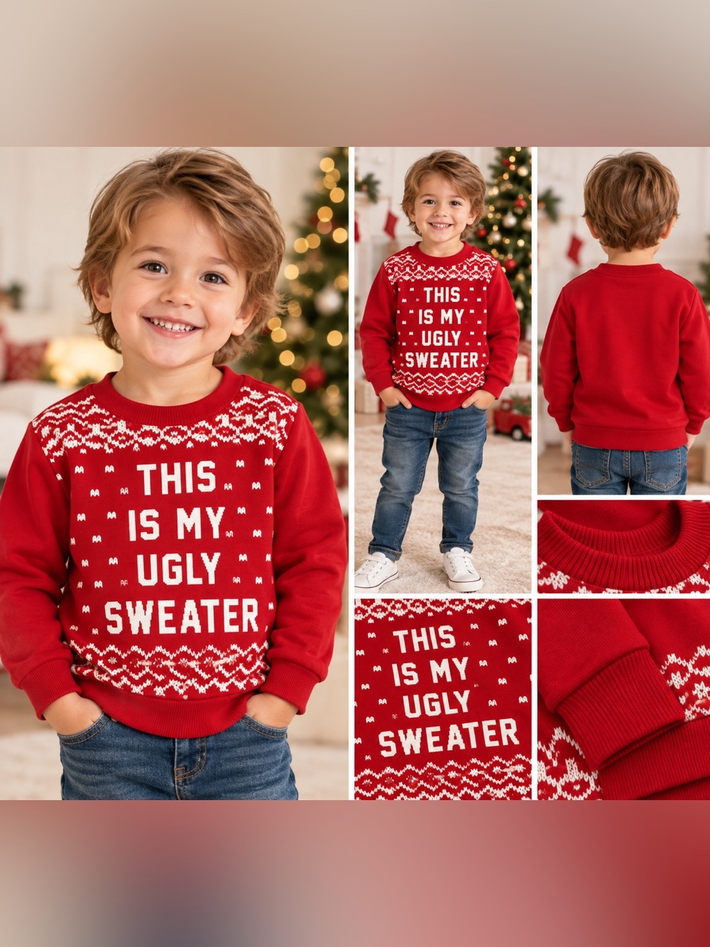 Carter’s 4T Ugly Christmas Sweater Red Holiday Sweatshirt